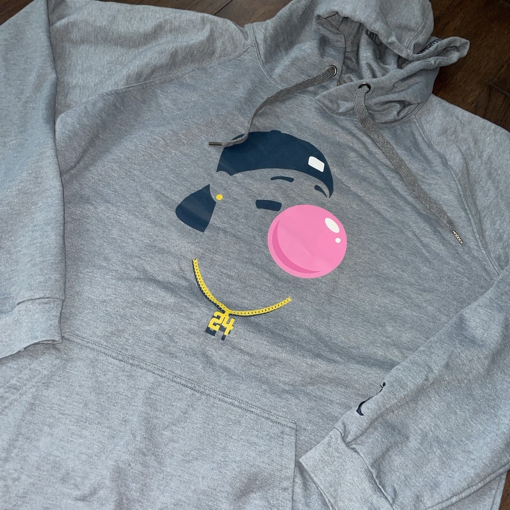 Ken Griffey Jr Sweatshirt Mens‎ XXL Gray Hoodie Bubble Gum Baseballism Junior
